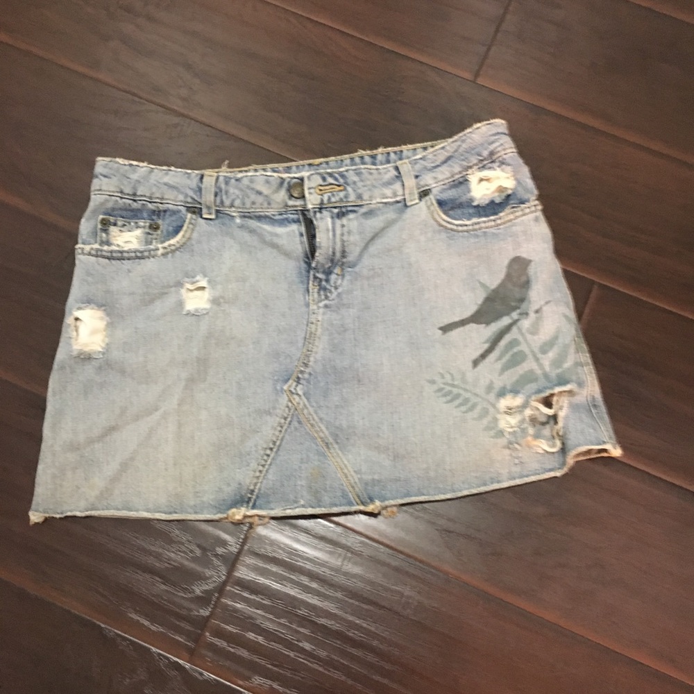 Free people denim skirt
